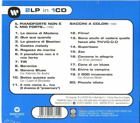 Il pianoforte non è il mio forte - Baccini a colori - CD Audio di Francesco Baccini - 2