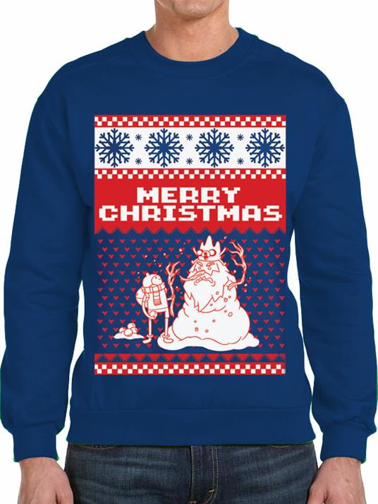 Felpa Unisex Tg. 2Xl Adventure Time. Merry Christmas