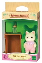 Sylvanian Families 5066 Bebè Gatto Silk con Culla (ex 3417)