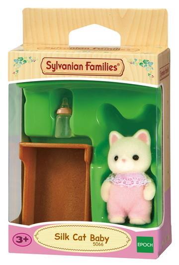 Sylvanian Families 5066 Bebè Gatto Silk con Culla (ex 3417) - 2