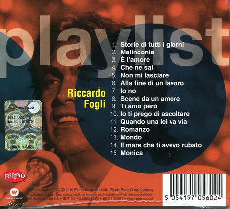 Playlist. Riccardo Fogli - CD Audio di Riccardo Fogli - 2