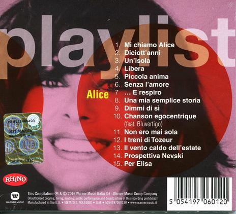 Playlist. Alice - CD Audio di Alice - 2