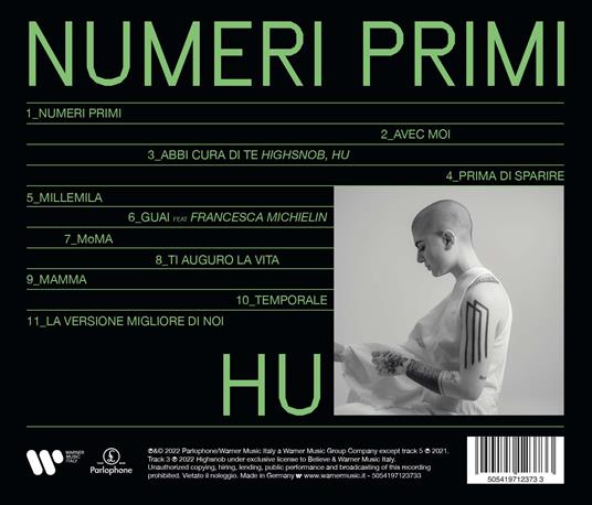 Numeri primi (Sanremo 2022) - CD Audio di Hu - 2