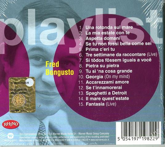Playlist. Fred Bongusto - CD Audio di Fred Bongusto - 2