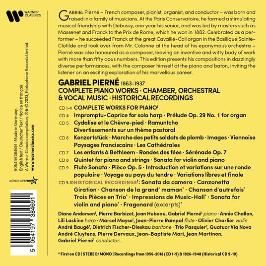 Complete Piano Works, Chamber, Orchestral & Vocal Music Historical Recordings - CD Audio di Gabriel Pierné - 2