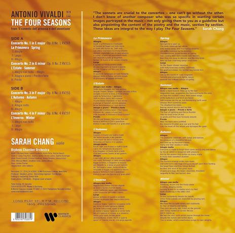 The Four Seasons - Vinile LP di Antonio Vivaldi,Sarah Chang,Orpheus Chamber Orchestra - 2
