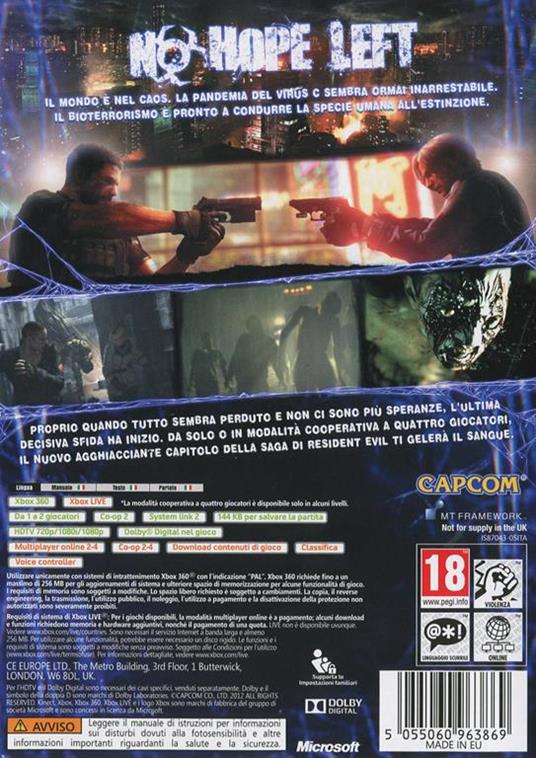 Resident Evil 6 - gioco per Xbox 360 - Capcom - Adventure - Survival Horror  - Videogioco | IBS