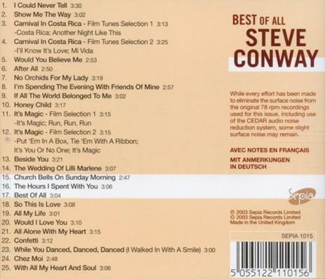 Best of All - CD Audio di Steve Conway - 2