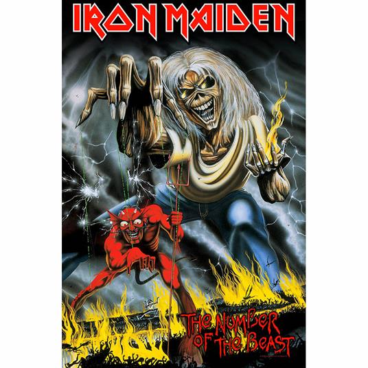 Poster In Tessuto Iron Maiden. Number Of The Beast - Rock Off - Idee regalo  | IBS