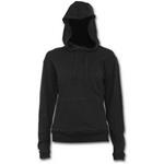 Metal Streetwear. Street Ribbed Large Hood Hoodie Black