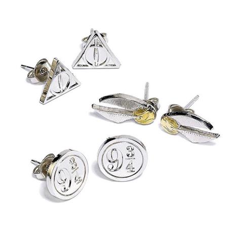 Set 3 Orecchini Harry Potter: Stud Earring Set Deathly Hallows/Golden Snitch/Platform - 2