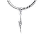 Harry Potter: Sterling Silver Lightning Bolt Slider Charm Embellished With Swarovski Crystals (Ciondolo)