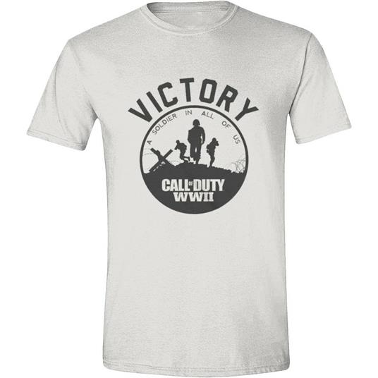 T-Shirt Unisex Tg. L Call Of Duty: Wwii. Victory White