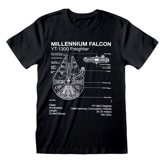 Star Wars: Millennium Falcon Sketch (T-Shirt Unisex Tg. S)