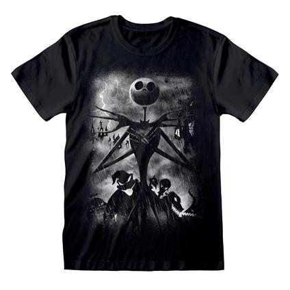 T-Shirt Unisex Tg. 2XL. Nightmare Before Christmas: Stormy Skies