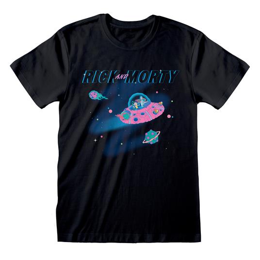 Rick and Morty in Space Maglietta girocollo nera da uomo Nero S