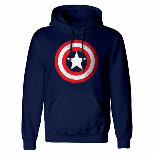 Marvel Comics: Captain America Shield Blue (Felpa Con Cappuccio Unisex Tg. 2XL)