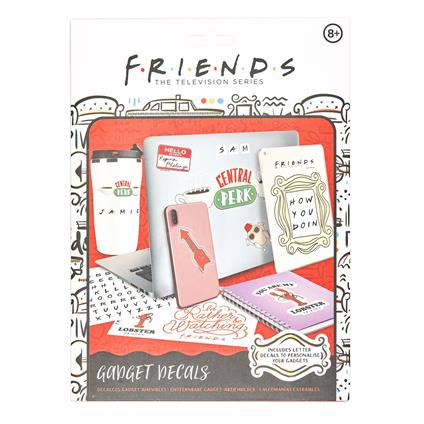 Friends Gadget Decal 4 fogli di adesivi rimovibili impermeabili per computer portatile, 15 x 21 x 0 cm