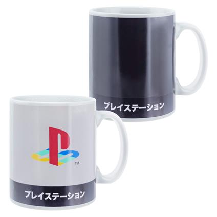 Playstation Heritage - Tazza da caffè XL con cambio di calore, 550 ml, tazza in ceramica cambia colore