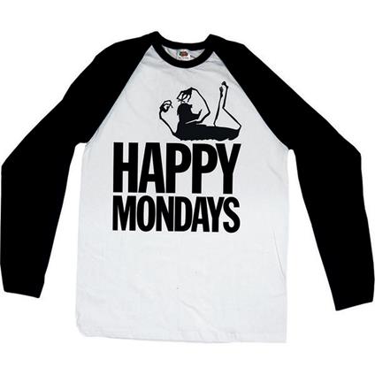 T-Shirt unisex Happy Mondays. Raglan Baseball Logo