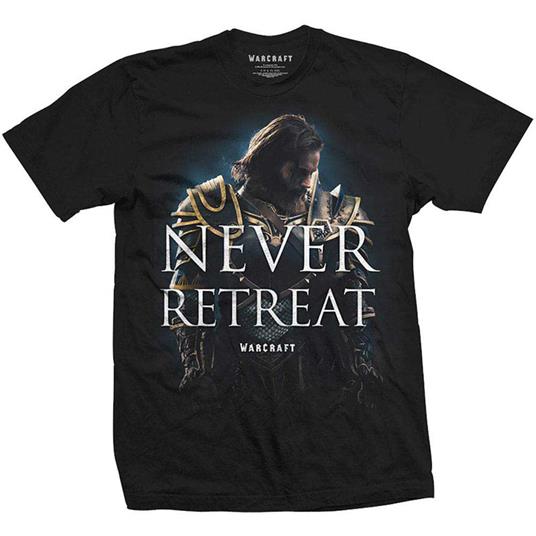 T-Shirt Unisex World Of Warcraft. Never Retreat. Taglia L