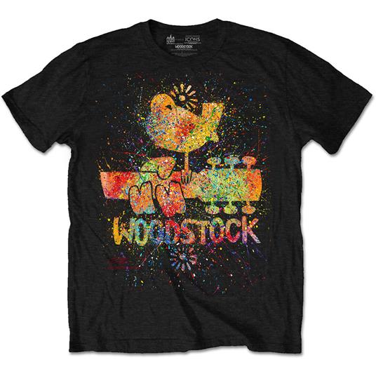 T-Shirt Unisex Woodstock. Splatter Special Edition Black - Rock Off - Idee  regalo | IBS