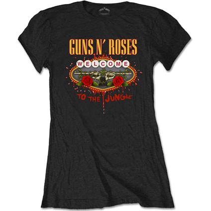 T-Shirt Donna Tg. L Guns N' Roses. Welcome To The Jungle Black