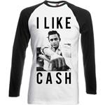 T-Shirt Unisex Johnny Cash. Raglan I Like Cash