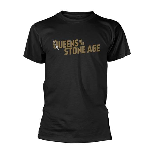 T-Shirt Unisex Queens Of The Stone Age. Text Logo (Metallic). Taglia L