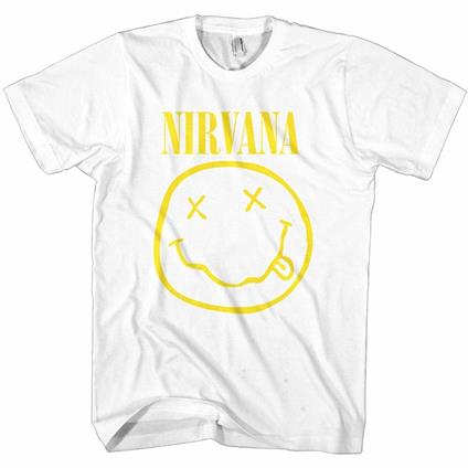 T-Shirt Unisex Tg. S Nirvana. Yellow Smiley