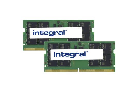 Integral 64GB (2x32GB) LAPTOP RAM MODULE KIT DDR5 4800MHZ PC5-38400  UNBUFFERED NON-ECC 1.1V 2GX8 CL40 EQV. TO KVR48S40BD8K2-64 f/ KINGSTON  VALUE memoria - Integral - Informatica | IBS