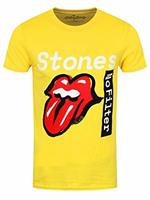 T-Shirt Unisex Tg. L Rolling Stones. No Filter Text Yellow