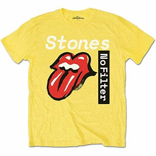 T-Shirt Unisex Tg. 2XL Rolling Stones. No Filter Text Yellow