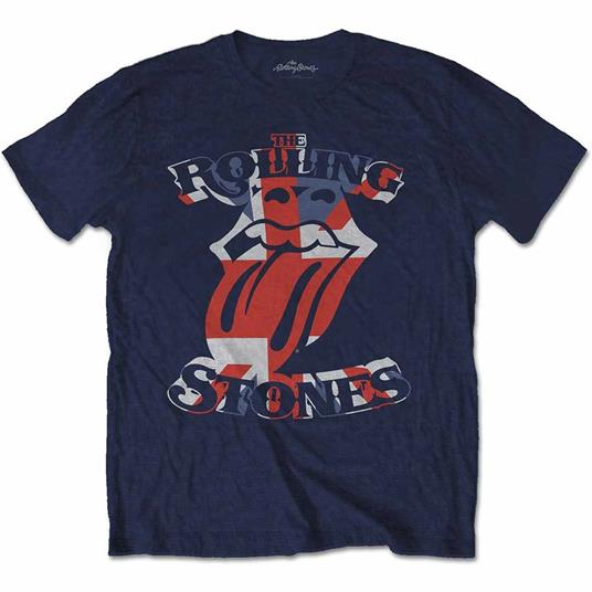 The Rolling Stones Men'S Tee: British Flag Tongue Large