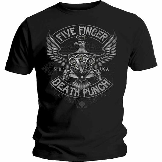 T-Shirt Unisex Five Finger Death Punch. Howe Eagle Crest. Taglia L