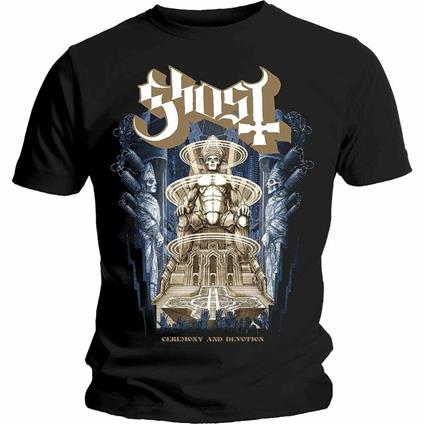 T-Shirt Unisex Ghost. Ceremony & Devotion. Taglia L