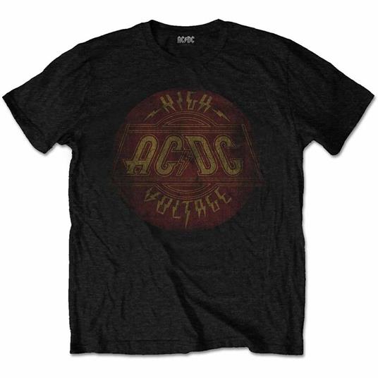 T-Shirt Unisex Tg. M. Ac/Dc: High Voltage Vintage