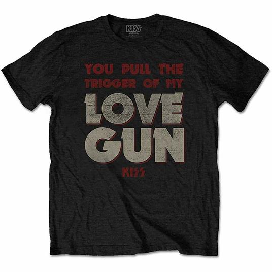 T-Shirt Unisex Kiss. Pull The Trigger. Taglia M