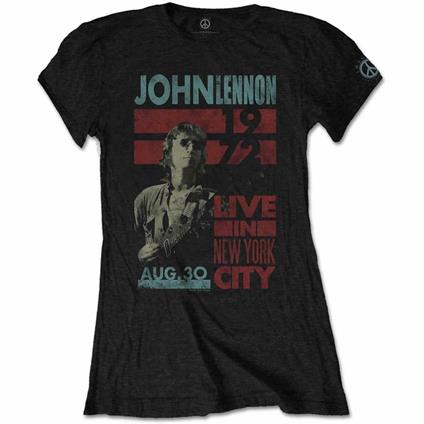 T-Shirt Donna Tg. S. John Lennon: Live In Nyc