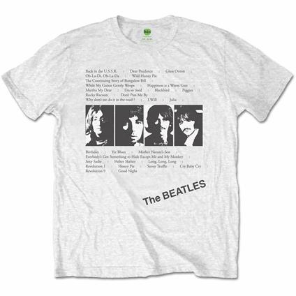 T-Shirt Unisex Tg. S. Beatles: White Album Tracks