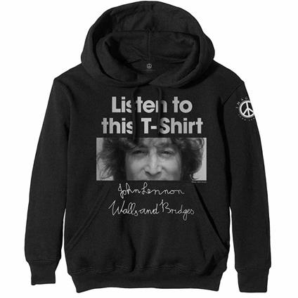 Felpa Con Cappuccio Unisex Tg. M. John Lennon - Listen Lady