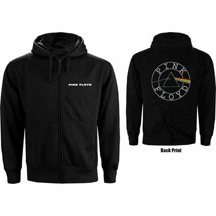 Felpa Con Cappuccio Unisex Tg. S. Pink Floyd - Zipped Circle Logo