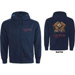 Felpa Con Cappuccio Unisex Tg. 2XL. Queen - Zipped Classic Crest