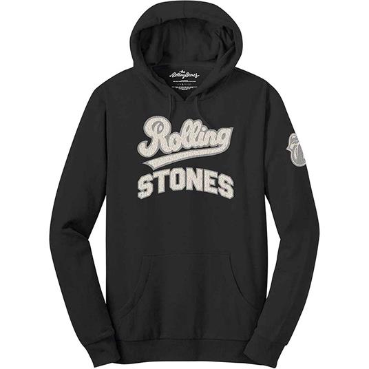 Felpa Con Cappuccio Unisex Tg. XL. Rolling Stones - Team Logo & Tongue