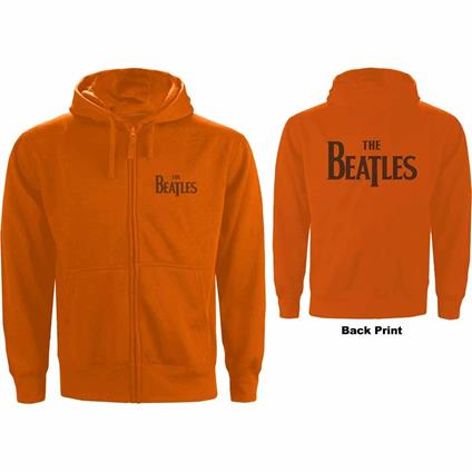 Felpa Con Cappuccio Unisex Tg. S Beatles: Drop T Logo Zipped Orange