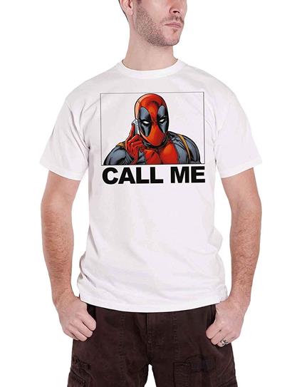 T-Shirt Unisex Tg. L. Marvel Comics: Deadpool Call Me