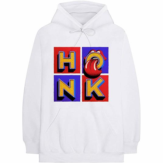 Felpa Con Cappuccio Unisex Tg. S. Rolling Stones: Honk Album White