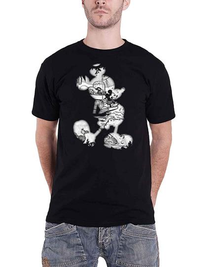 T Shirt # M Unisex Black # Mickey Mouse Vintage Infill