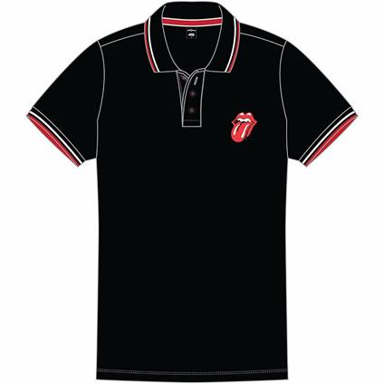 Rolling Stones (The): Classic Tongue Black (Polo Shirt Unisex Tg. L)