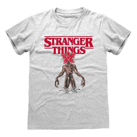 Stranger Things: Logo Demogorgon Heather Grey (T-Shirt Unisex Tg. Xl) -  Heroes - Idee regalo | IBS